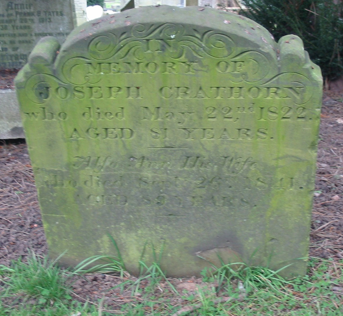 Joseph & Ann Crathorn's Headstone